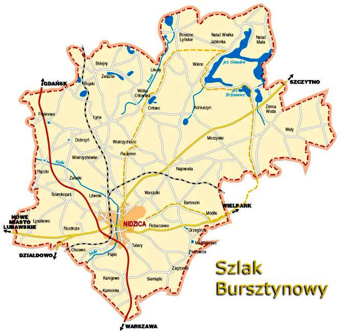 Mapa Szlaku Bursztynowego
